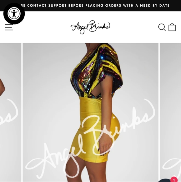 Custom Angel Brinks Party Dress size Large yellow Multi color - Picture 3 of 5